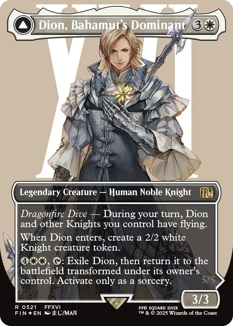 Dion, Bahamut's Dominant // Bahamut, Warden of Light (Borderless) (Surge Foil) [FINAL FANTASY]-1