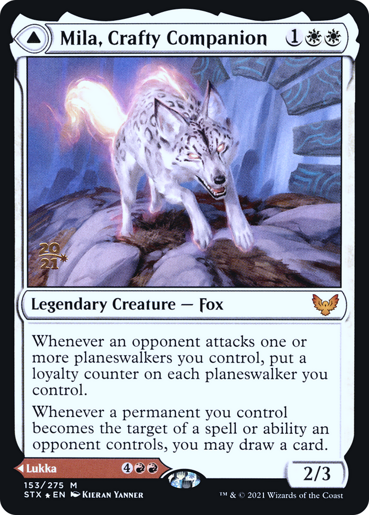 Mila, Crafty Companion // Lukka, Wayward Bonder [Strixhaven: School of Mages Prerelease Promos]-3