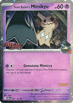 Team Rocket's Mimikyu (087/182) (Prerelease Staff) [Scarlet & Violet: Destined Rivals]-1