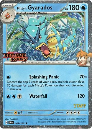 Misty's Gyarados (049/182) (Prerelease Staff) [Scarlet & Violet: Destined Rivals]-1