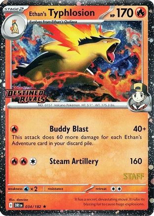 Ethan's Typhlosion (034/182) (Prerelease Staff) [Scarlet & Violet: Destined Rivals]-1