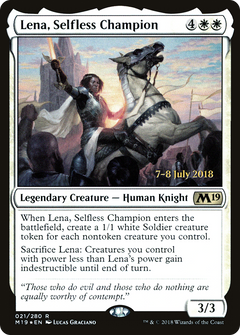 Lena, Selfless Champion [Core Set 2019 Prerelease Promos]-1