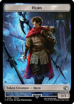 Hero (0031) // Wizard (0035) Double-Sided Token (Surge Foil) [FINAL FANTASY Tokens]-3