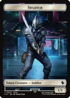 Soldier // Rebel Double-Sided Token (Surge Foil) [FINAL FANTASY Commander Tokens]-3