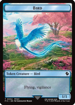 Bird // Hero (0029) Double-Sided Token (Surge Foil) [FINAL FANTASY Commander Tokens]-4