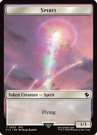 Spirit // Hero (0027) Double-Sided Token (Surge Foil) [FINAL FANTASY Commander Tokens]-4