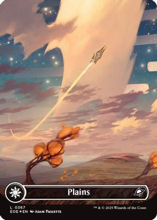Plains (0367) (Borderless) (Galaxy Foil) [Edge of Eternities]-1