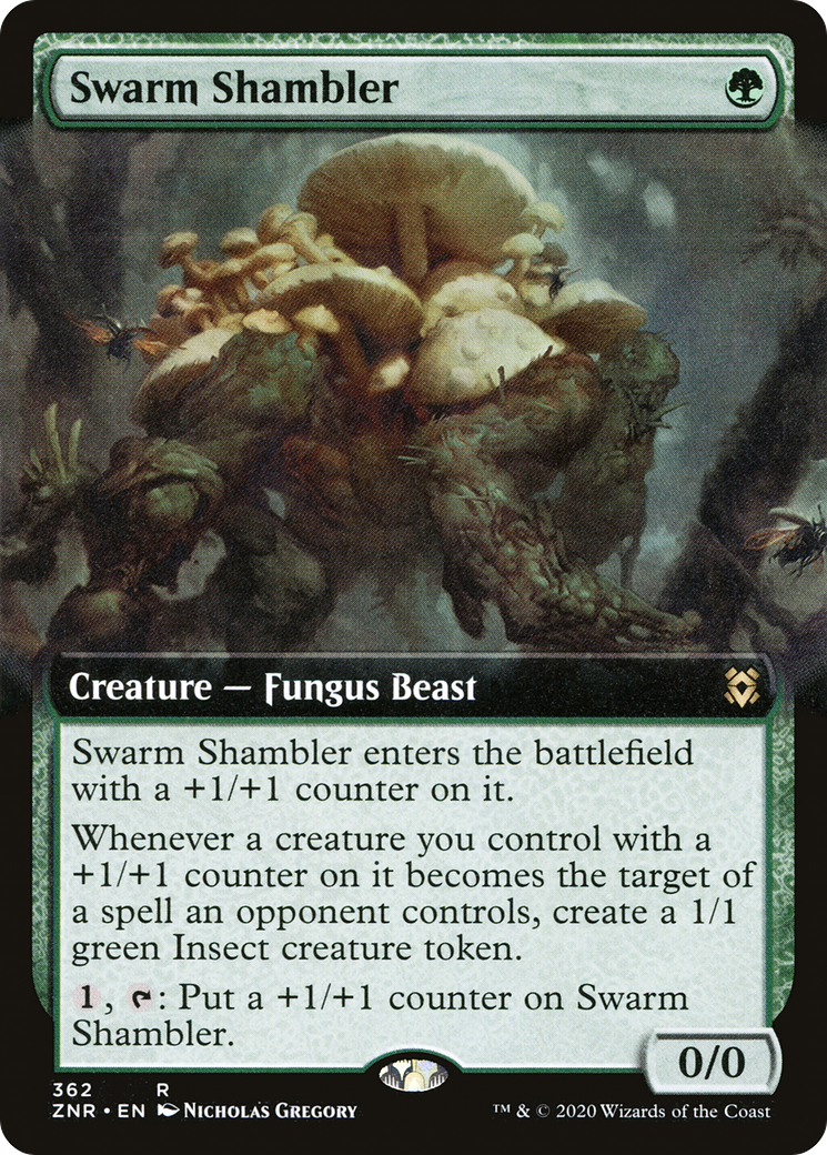 Swarm Shambler (Extended Art) [Zendikar Rising]-1