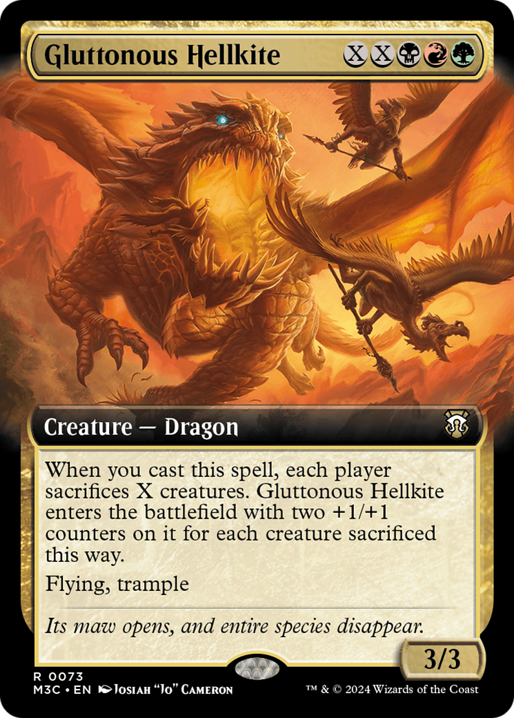 Gluttonous Hellkite (Extended Art) [Modern Horizons 3 Commander]-1