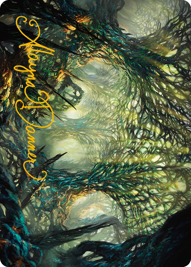 The Hunter Maze Art Card (Gold-Stamped Signature) [Phyrexia: All Will Be One Art Series]-1