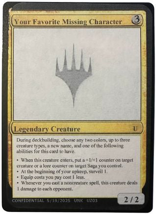 Your Favorite Missing Character (-) - Un-Known Event Playtest Cards-1