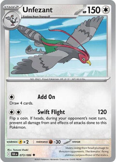 Unfezant (073/086) [Scarlet & Violet: Black Bolt]-1