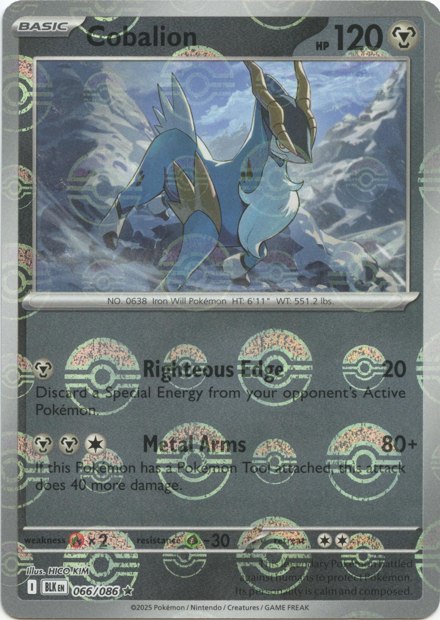 Cobalion (066/086) (Poke Ball Pattern) [Scarlet & Violet: Black Bolt]-1