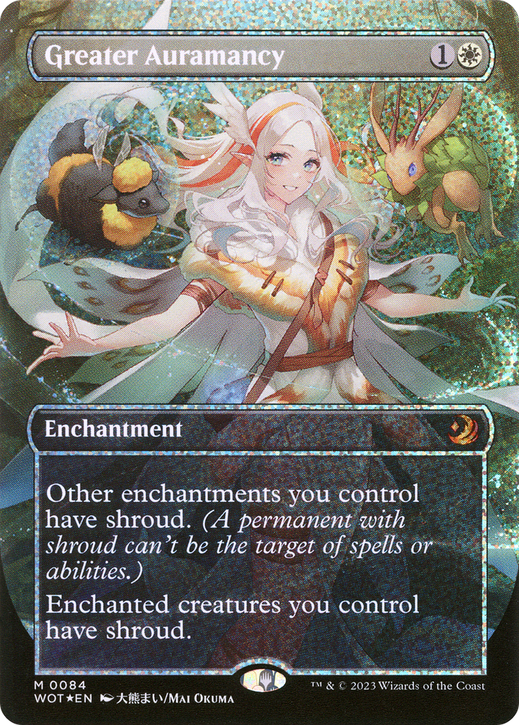 Greater Auramancy (Anime Borderless) (Confetti Foil) [Wilds of Eldraine: Enchanting Tales]-1