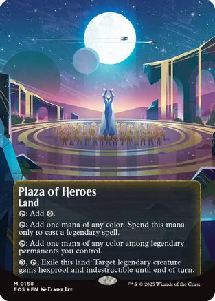 Plaza of Heroes (0168) (Borderless) (Galaxy Foil) [Edge of Eternities: Stellar Sights]-1