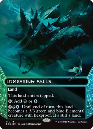 Lumbering Falls (0114) (Borderless) (Galaxy Foil) [Edge of Eternities: Stellar Sights]-1