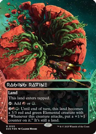 Raging Ravine (0125) (Borderless) (Galaxy Foil) [Edge of Eternities: Stellar Sights]-1