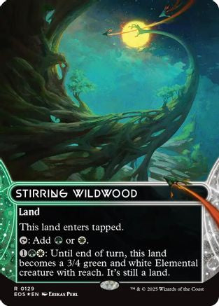 Stirring Wildwood (0129) (Borderless) (Galaxy Foil) [Edge of Eternities: Stellar Sights]-1