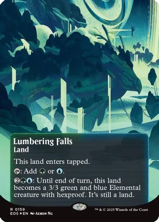 Lumbering Falls (0159) (Borderless) (Galaxy Foil) [Edge of Eternities: Stellar Sights]-1