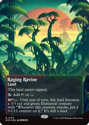 Raging Ravine (0170) (Borderless) (Galaxy Foil) [Edge of Eternities: Stellar Sights]-1