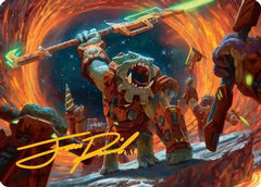 Frontline War-Rager Art Card (Gold-Stamped Signature) [Edge of Eternities Art Series]-1