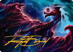 Nova Hellkite Art Card (18/54) (Gold-Stamped Signature) [Edge of Eternities Art Series]-1