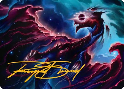 Nova Hellkite Art Card (18/54) (Gold-Stamped Signature) [Edge of Eternities Art Series]-1
