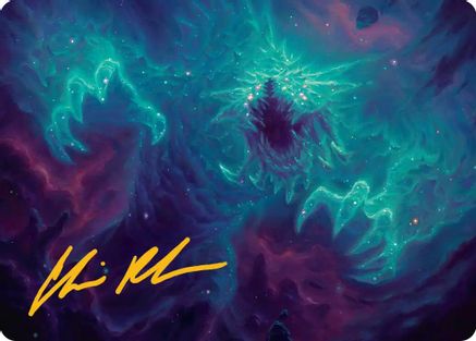 Cosmogoyf Art Card (Gold-Stamped Signature) [Edge of Eternities Art Series]-1