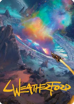 Meteor Crater Art Card (Gold-Stamped Signature) [Edge of Eternities Art Series]-1