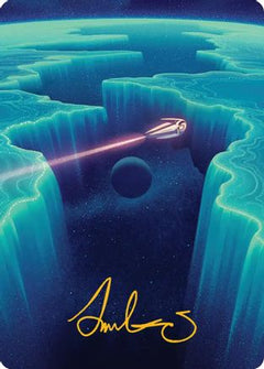Cascading Cataracts Art Card (50/54) (Gold-Stamped Signature) [Edge of Eternities Art Series]-1