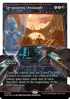 Devastating Onslaught (0387) (Showcase) (Fracture Foil) [Edge of Eternities]-1