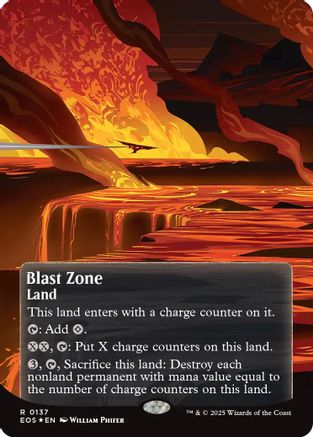 Blast Zone (0137) (Borderless) (Galaxy Foil) [Edge of Eternities: Stellar Sights]-1
