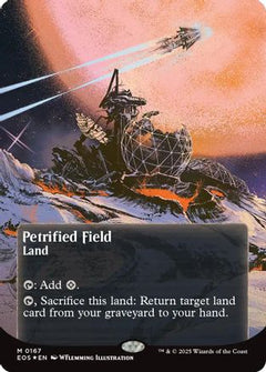 Petrified Field (0167) (Borderless) (Galaxy Foil) [Edge of Eternities: Stellar Sights]-1