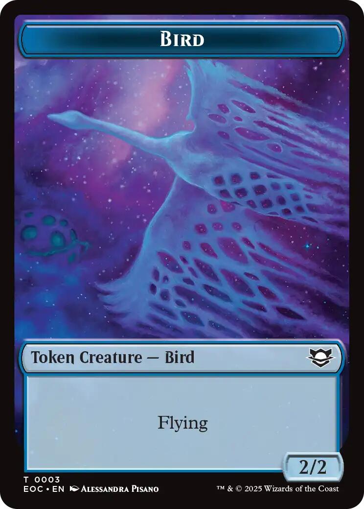 Bird // Golem (0012) Double-Sided Token [Edge of Eternities Commander Tokens]-1