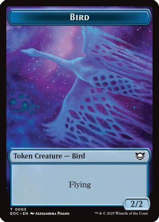 Bird // Golem (0012) Double-Sided Token [Edge of Eternities Commander Tokens]-3
