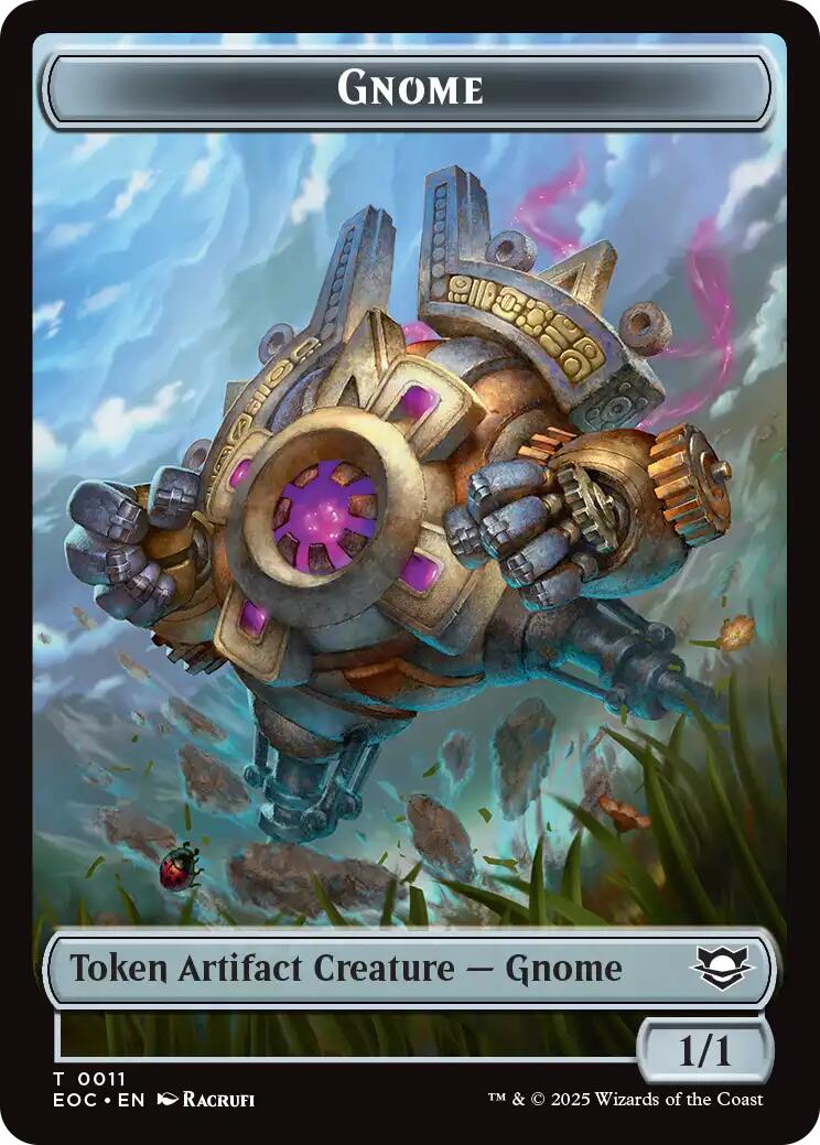 Gnome // Golem (0014) Double-Sided Token [Edge of Eternities Commander Tokens]-1
