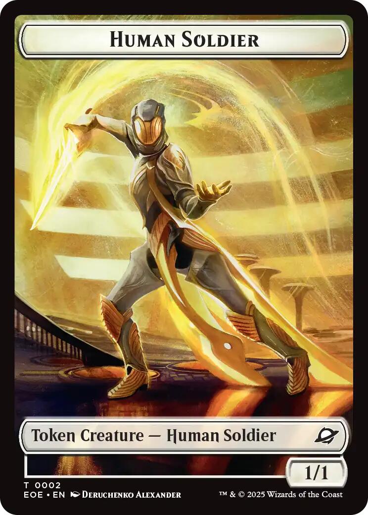 Human Soldier // Lander (0008) Double-Sided Token [Edge of Eternities Tokens]-1