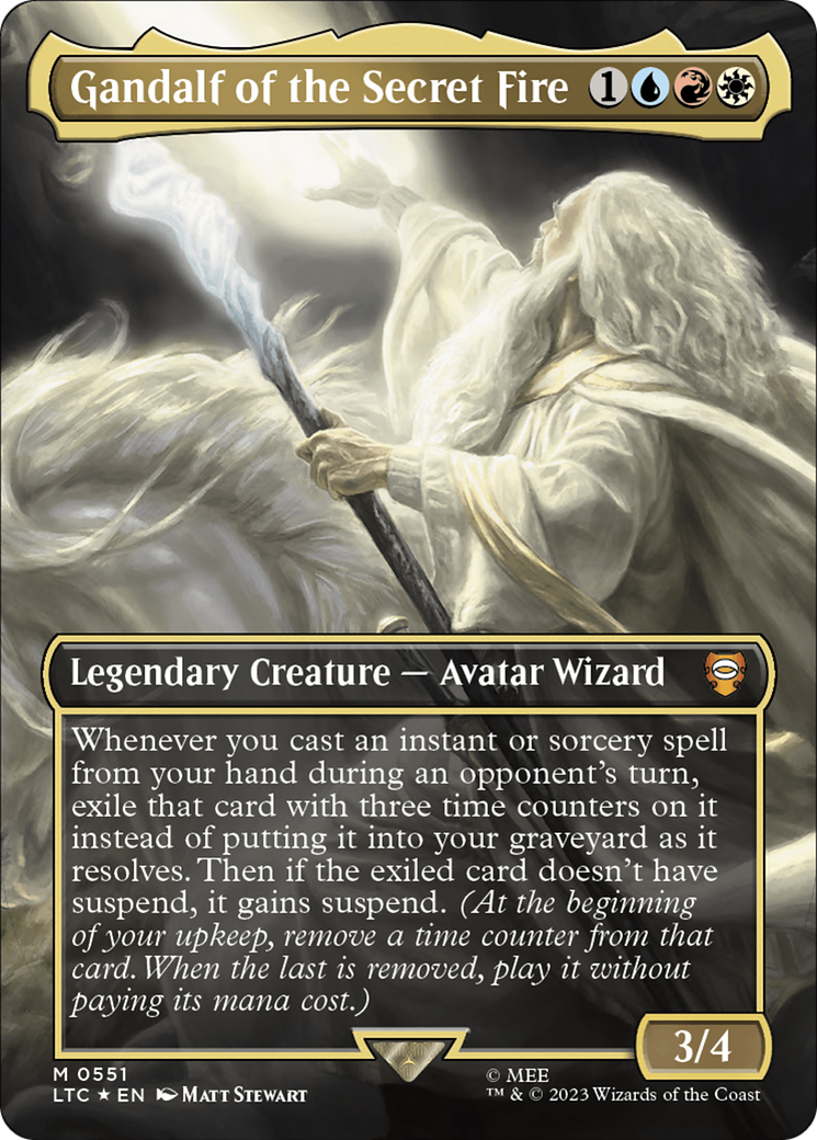Gandalf of the Secret Fire (Borderless) (Surge Foil) [The Lord of the Rings: Tales of Middle-Earth Commander]-1