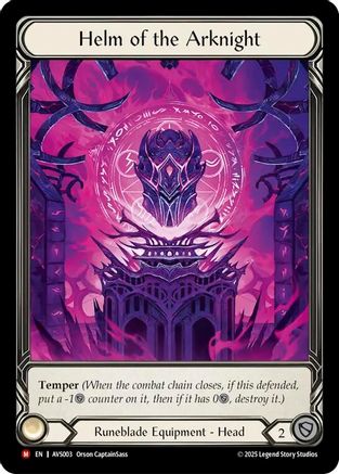 Helm of the Arknight [AVS003] (Armory Deck: Legends Viserai)  Cold Foil-1