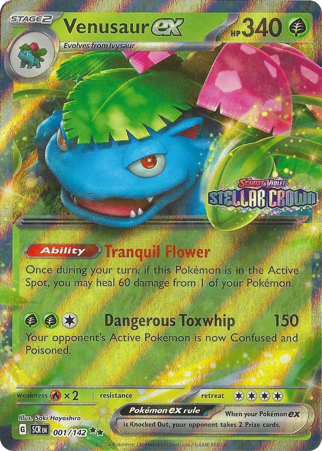 Venusaur ex (001/142) (Stellar Crown Stamp) [Miscellaneous Cards]-1