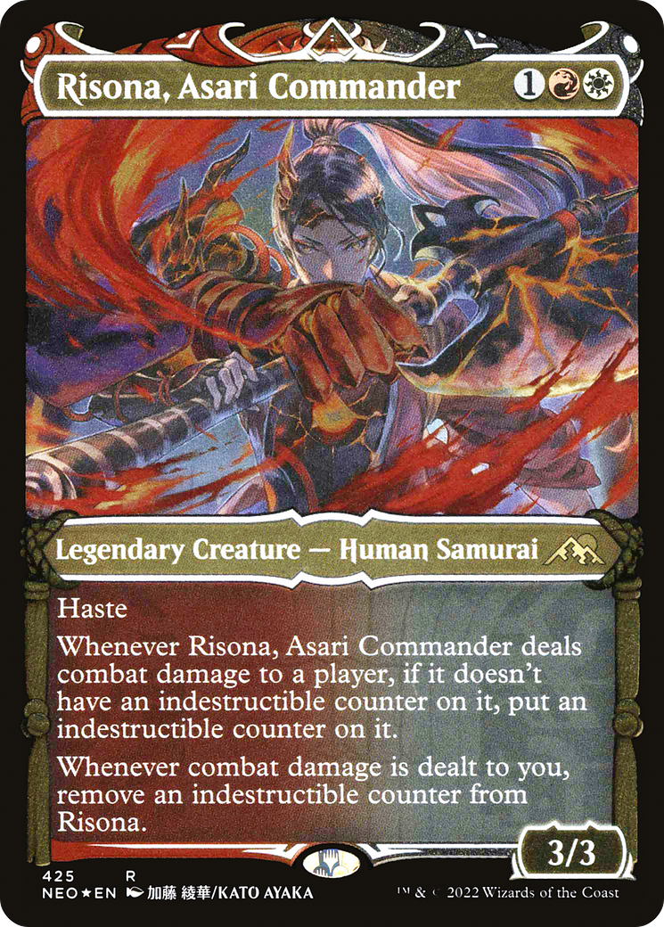 Risona, Asari Commander (NEO-425) - Kamigawa: Neon Dynasty: (Showcase) Etched Foil-1