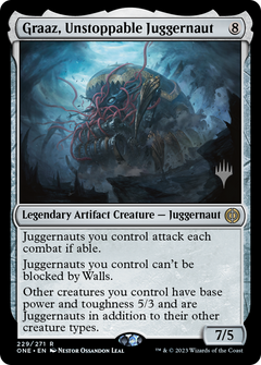 Graaz, Unstoppable Juggernaut (Promo Pack) [Phyrexia: All Will Be One Promos]-1