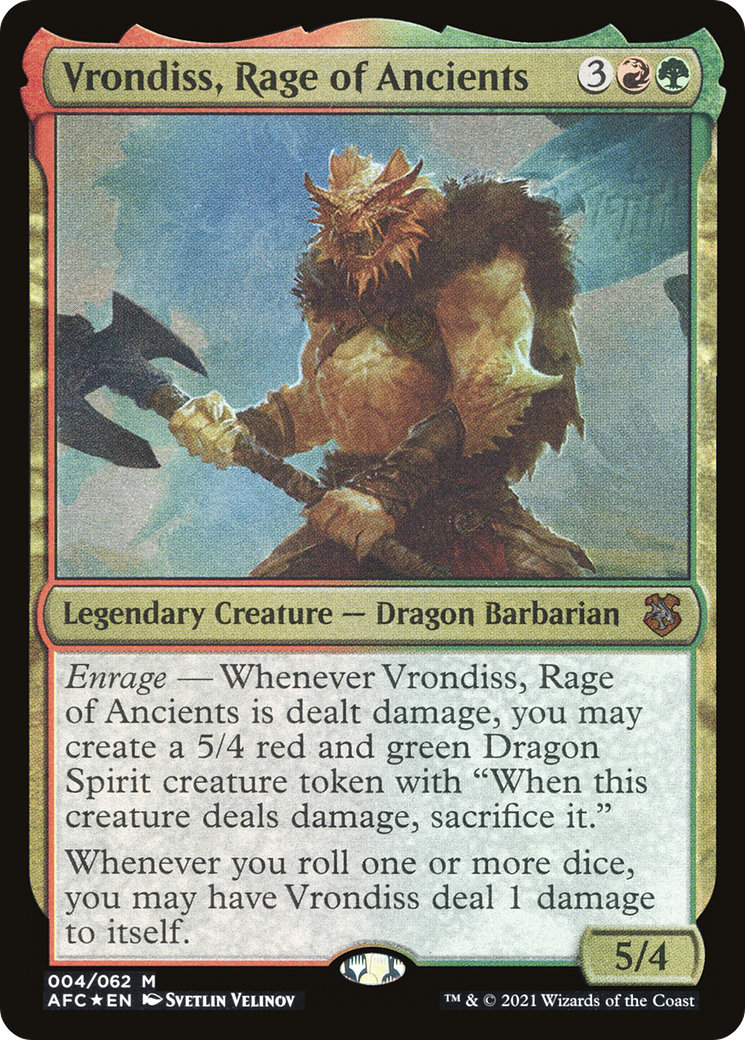 Vrondiss, Rage of Ancients (Display Commander) - Thick Stock (AFC-004) - Forgotten Realms Commander Display Commanders Foil-1