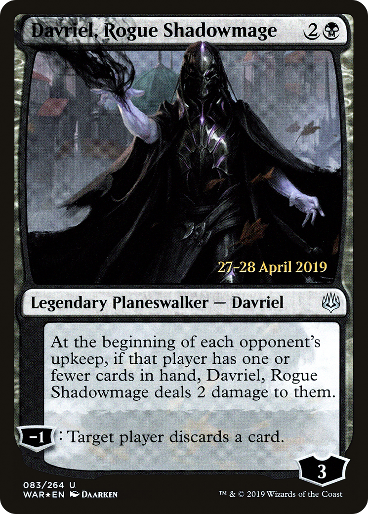 Davriel, Rogue Shadowmage [War of the Spark Prerelease Promos]-1