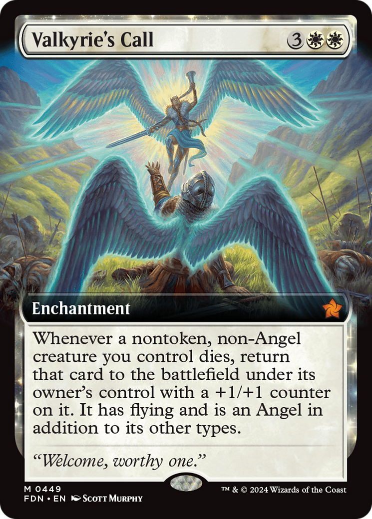Valkyrie's Call (Extended Art) (FDN-449) - Foundations: (enchantment, Extended Art)-1