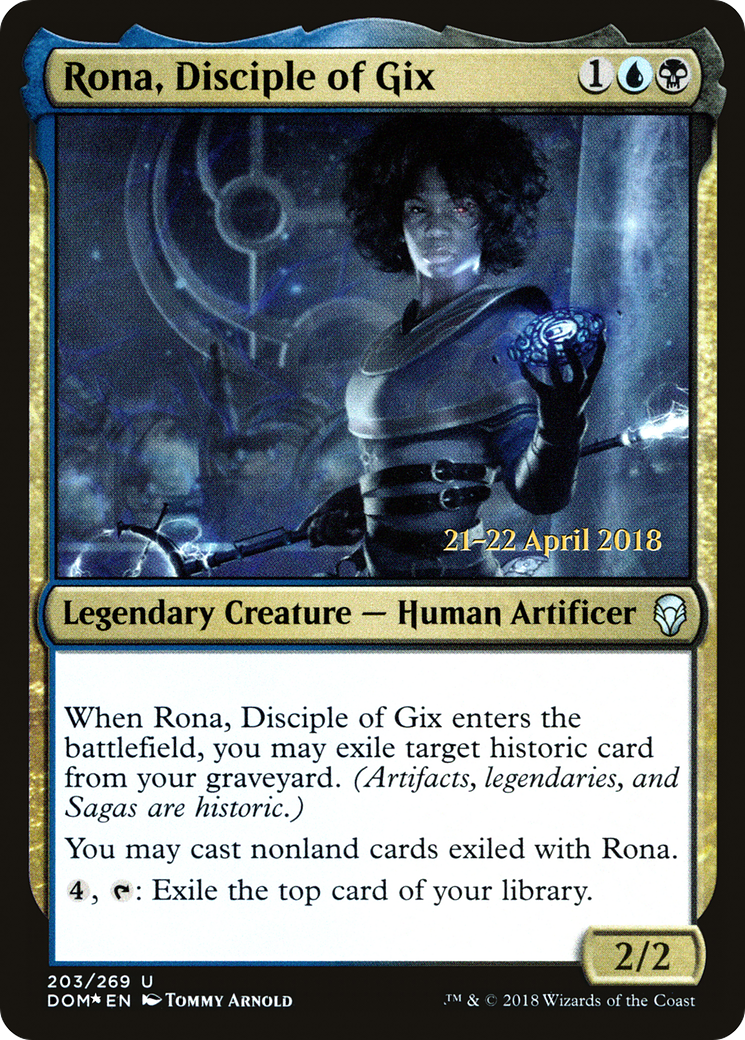 Rona, Disciple of Gix [Dominaria Prerelease Promos]-1