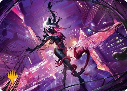 Gwenom, Remorseless Art Card (Gold-Stamped Planeswalker Symbol) (AASPM-008) - Art Series: Marvel's Spider-Man-1