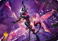 Gwenom, Remorseless Art Card (Gold-Stamped Planeswalker Symbol) (AASPM-008) - Art Series: Marvel's Spider-Man-1