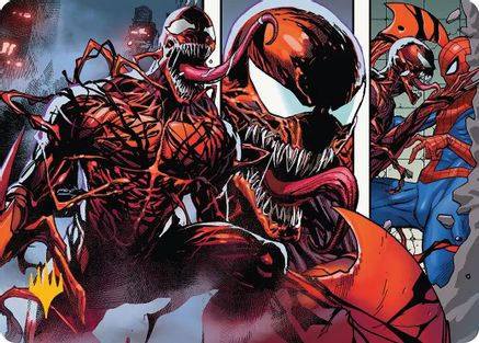 Carnage, Crimson Chaos Art Card (Gold-Stamped Planeswalker Symbol) (AASPM-047) - Art Series: Marvel's Spider-Man-1