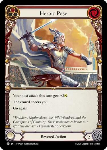 Heroic Pose (Red) [SUP057] (Super Slam)  Rainbow Foil-1
